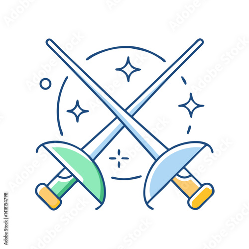 Fencing swords crossed.