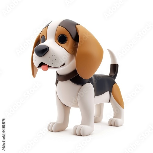 Cute cartoon beagle puppy figurine. photo