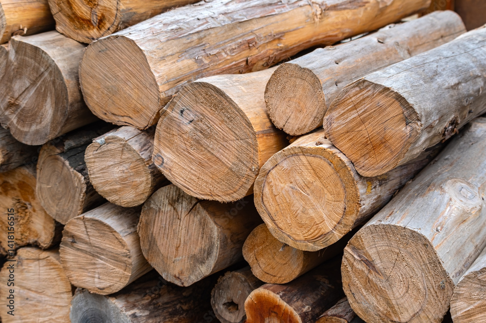 A large number of firewood