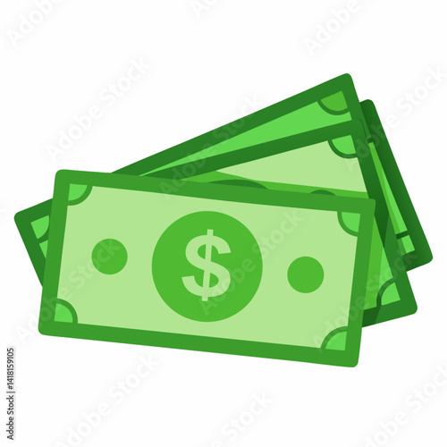 A Dollar banknotes isolate on white background 