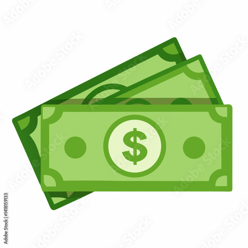 A Dollar banknotes isolate on white background 