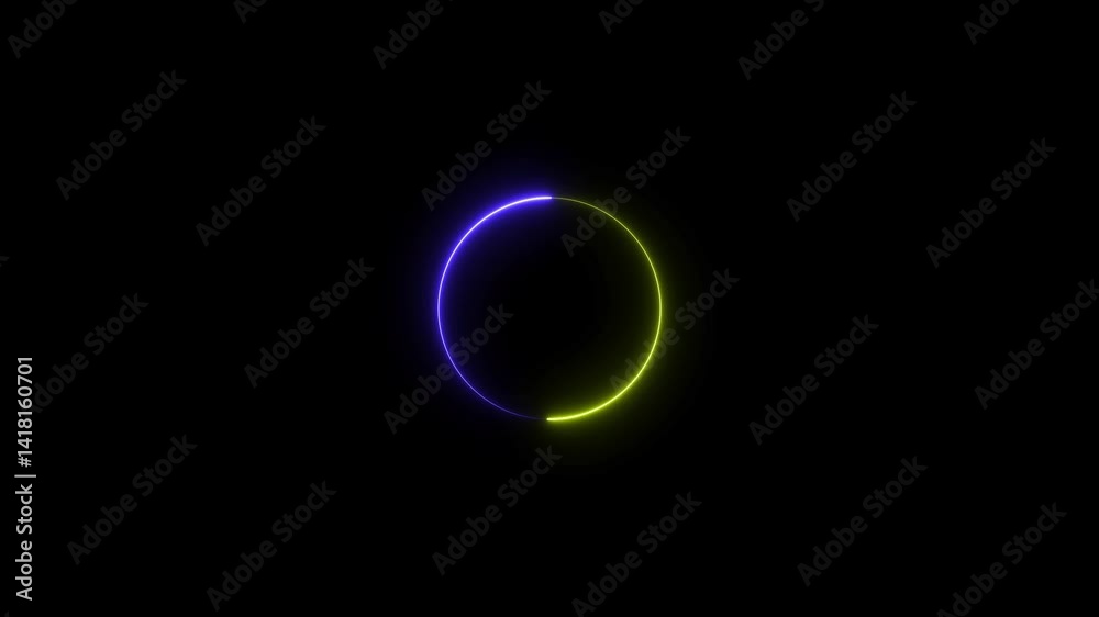 neon glowing loading icon background animation. neon glowing loading icon background animation.