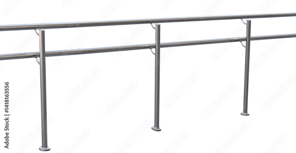 Chromium metal fence with handrail