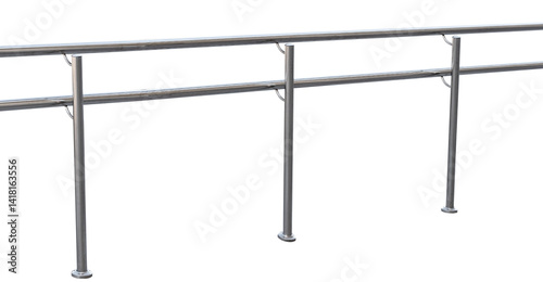 Obraz na płótnie Chromium metal fence with handrail w salonie