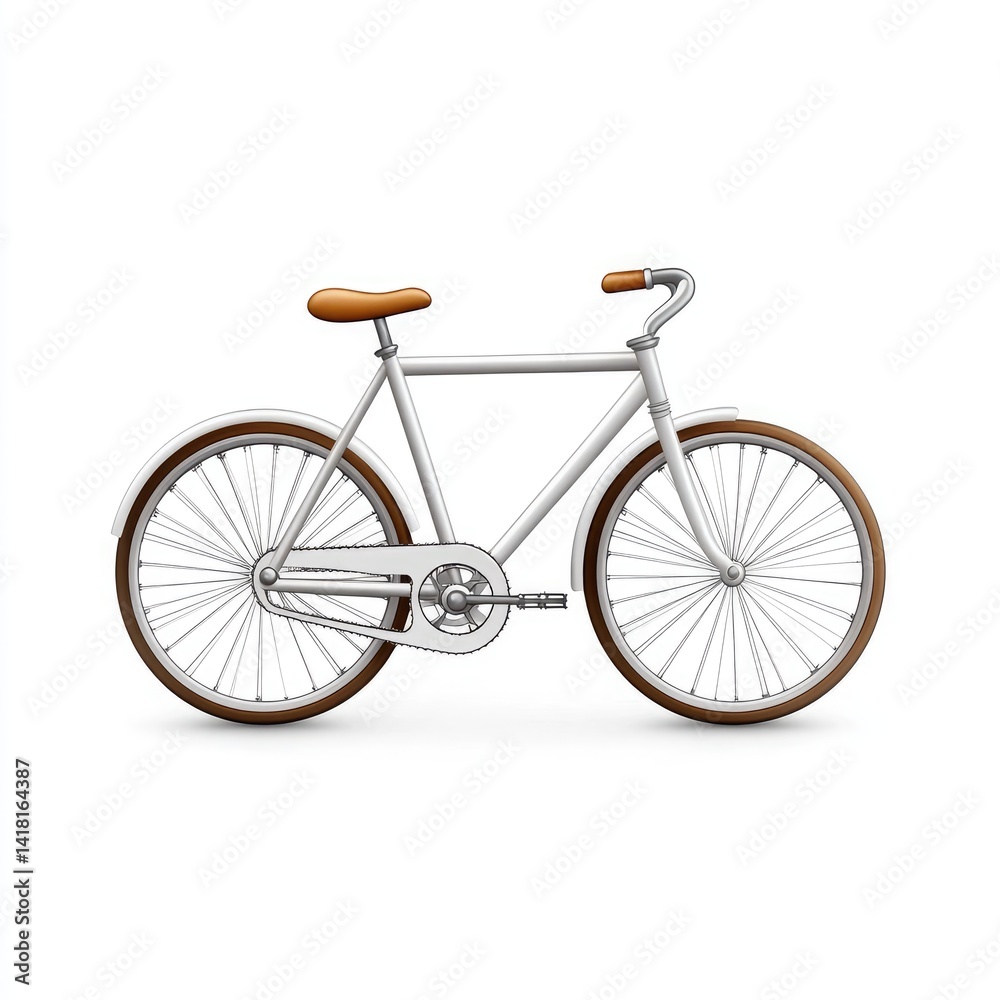 Fototapeta premium Classic vintage bicycle with light gray frame.