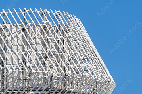 Obraz na płótnie Structure of steel for building construction w salonie