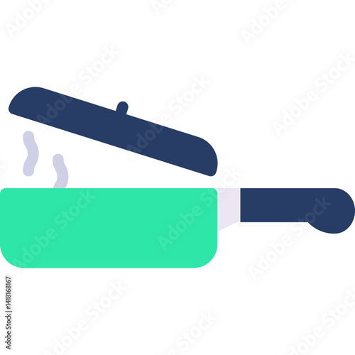 Saucepan single icon vector illustration