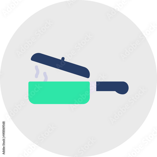 Saucepan single icon vector illustration