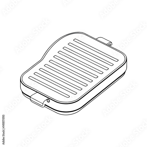 Cooling Pad Outline on White Background
