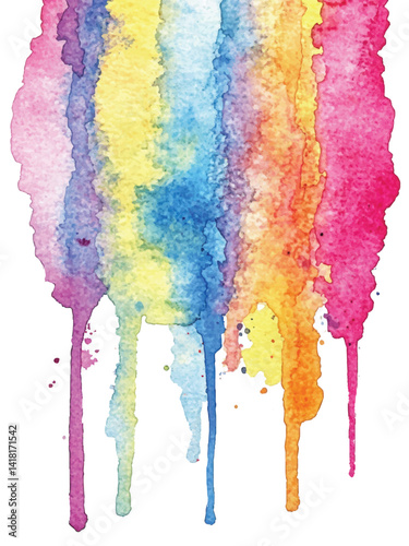 Abstract Bright Hand Paint Colorful Watercolor Background