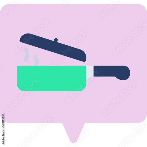 Saucepan single icon vector illustration