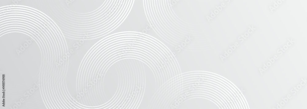 Grey abstract background with white circle lines. Geometric stripe line art design. Minimal lines pattern. Modern futuristic concept. Grey abstract background with white circle lines. Geometric stripe line art design. Minimal lines pattern. Modern futuristic concept.