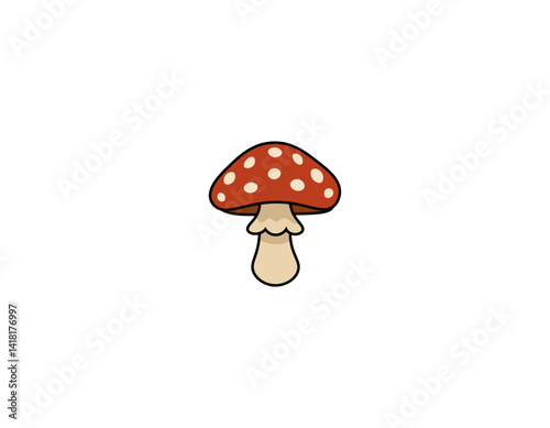Cartoon mushrooms. Vector illustration, print for background, print on fabric, paper, wallpaper, packaging.	