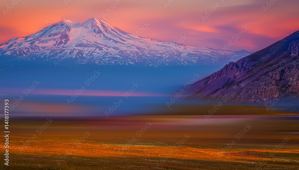 Fototapeta premium sunset over the mountains