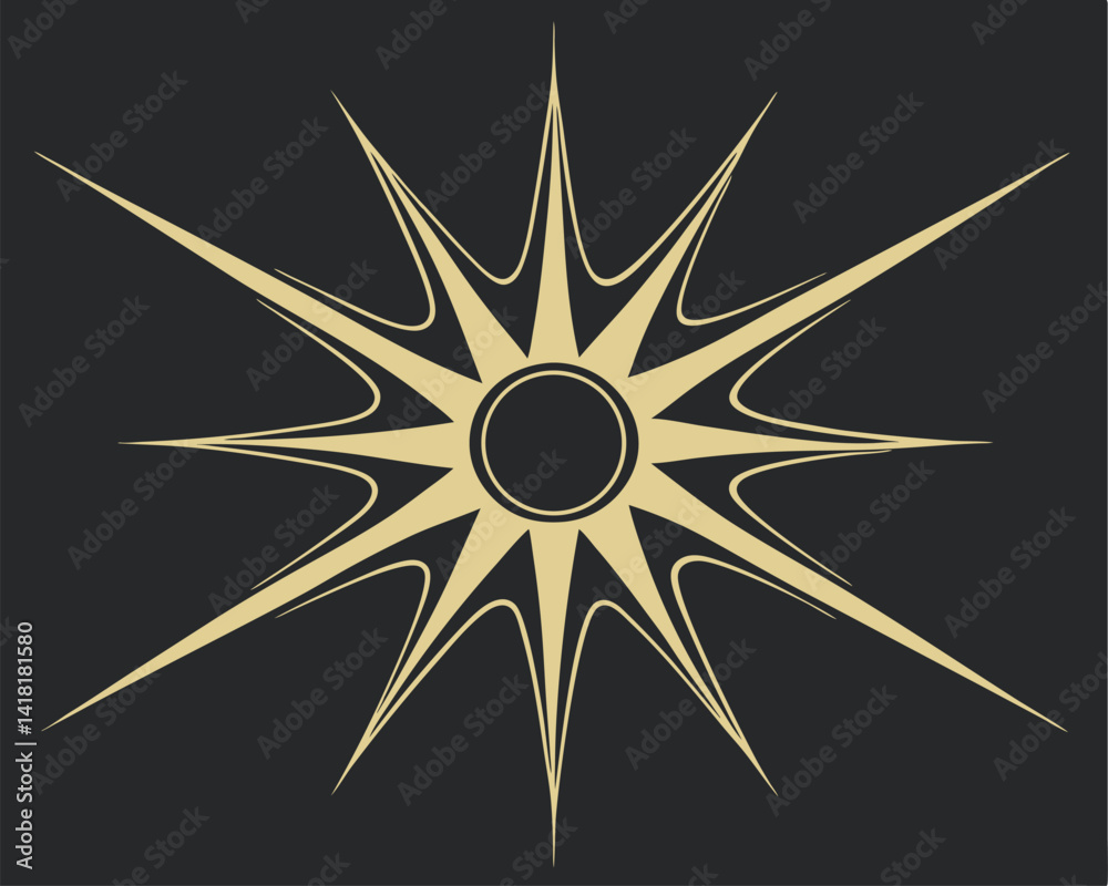 Obraz premium Abstract Starburst Vector: Dynamic Radial Lines, Bursting Shape, Modern Design.