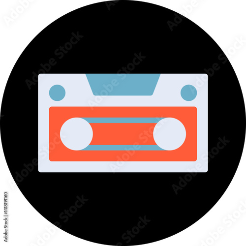 Casette single vector icon illustration