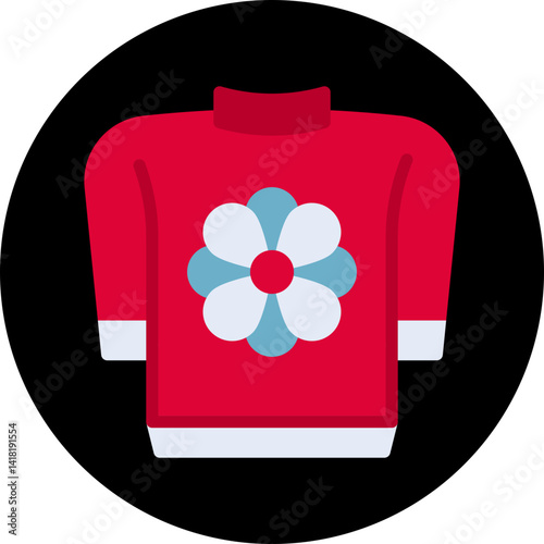 Sweater single vector icon illustration
