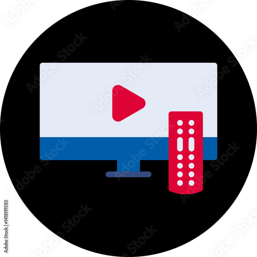 TV Set single vector icon illustration