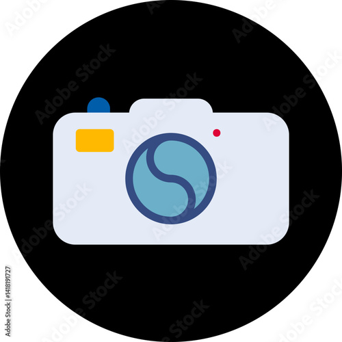 Camera single vector icon illustration