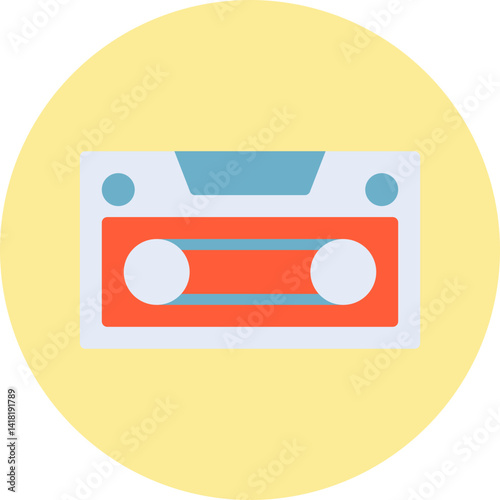 Casette single vector icon illustration