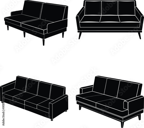 Modular Couch silhouette vector
