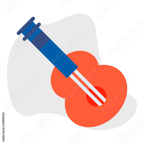 Guitar single vector icon illustration