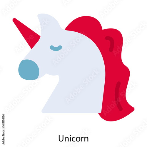 Unicorn single vector icon illustration