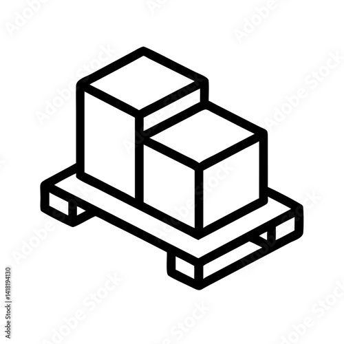 Two Boxes on Wooden Pallet Icon Design