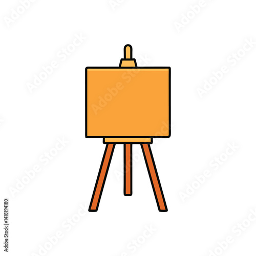 wooden easel with blank canvas isolated on white