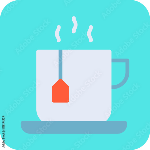 Tea Cup single vector icon illustration