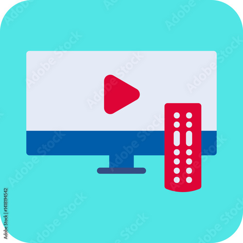 TV Set single vector icon illustration