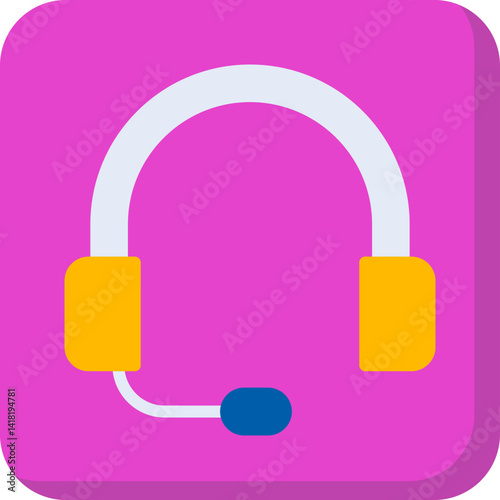 Headphones single vector icon illustration