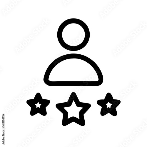 User Showing Three Star Rating Icon Design