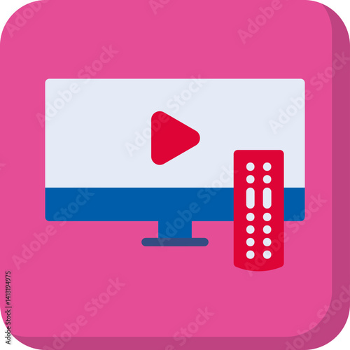 TV Set single vector icon illustration