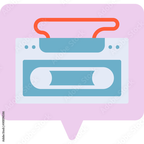 Casette Player single vector icon illustration