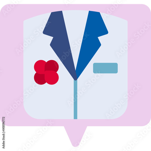 Suit single vector icon illustration