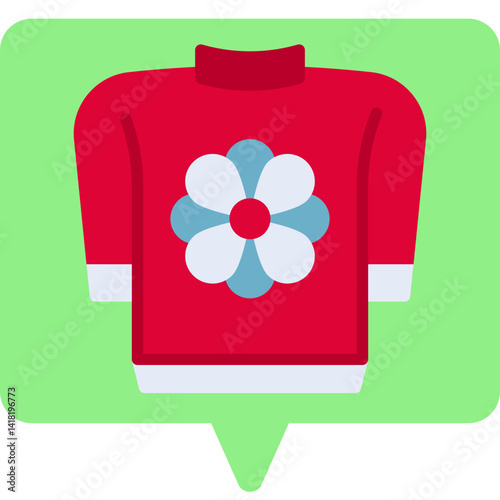 Sweater single vector icon illustration