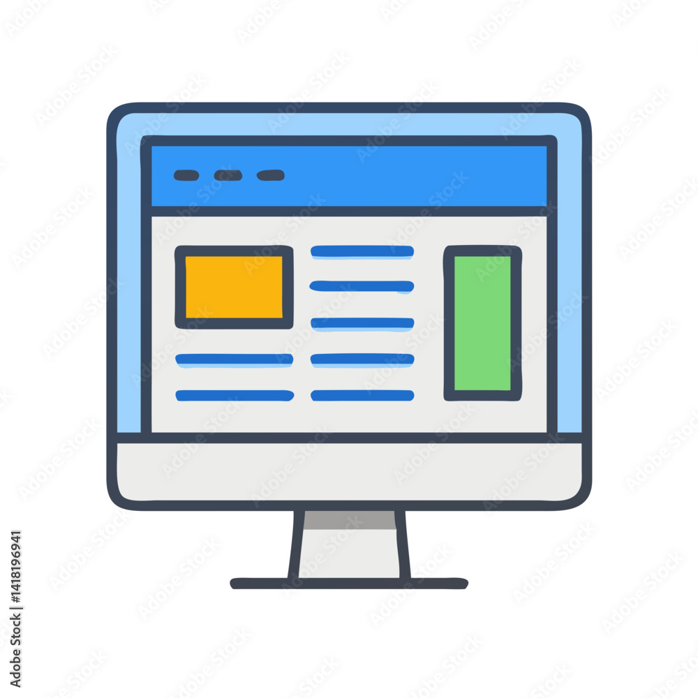 Web Design Dashboard on Monitor Icon Design Web Design Dashboard on Monitor Icon Design