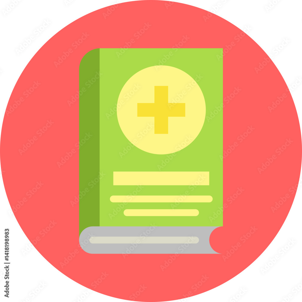 Obraz premium Medical Book single vector icon illustration