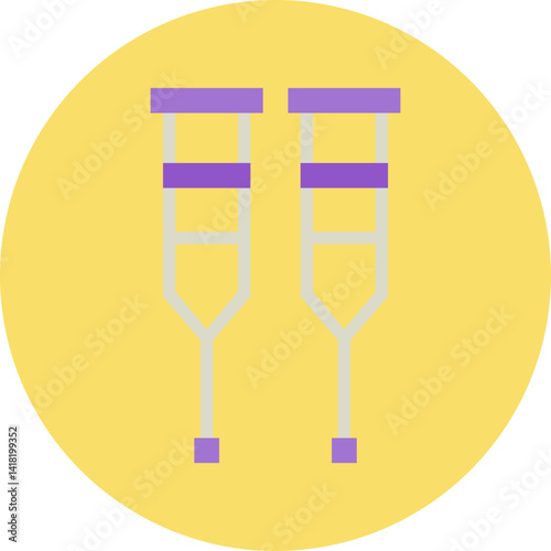 Crutches single vector icon illustration