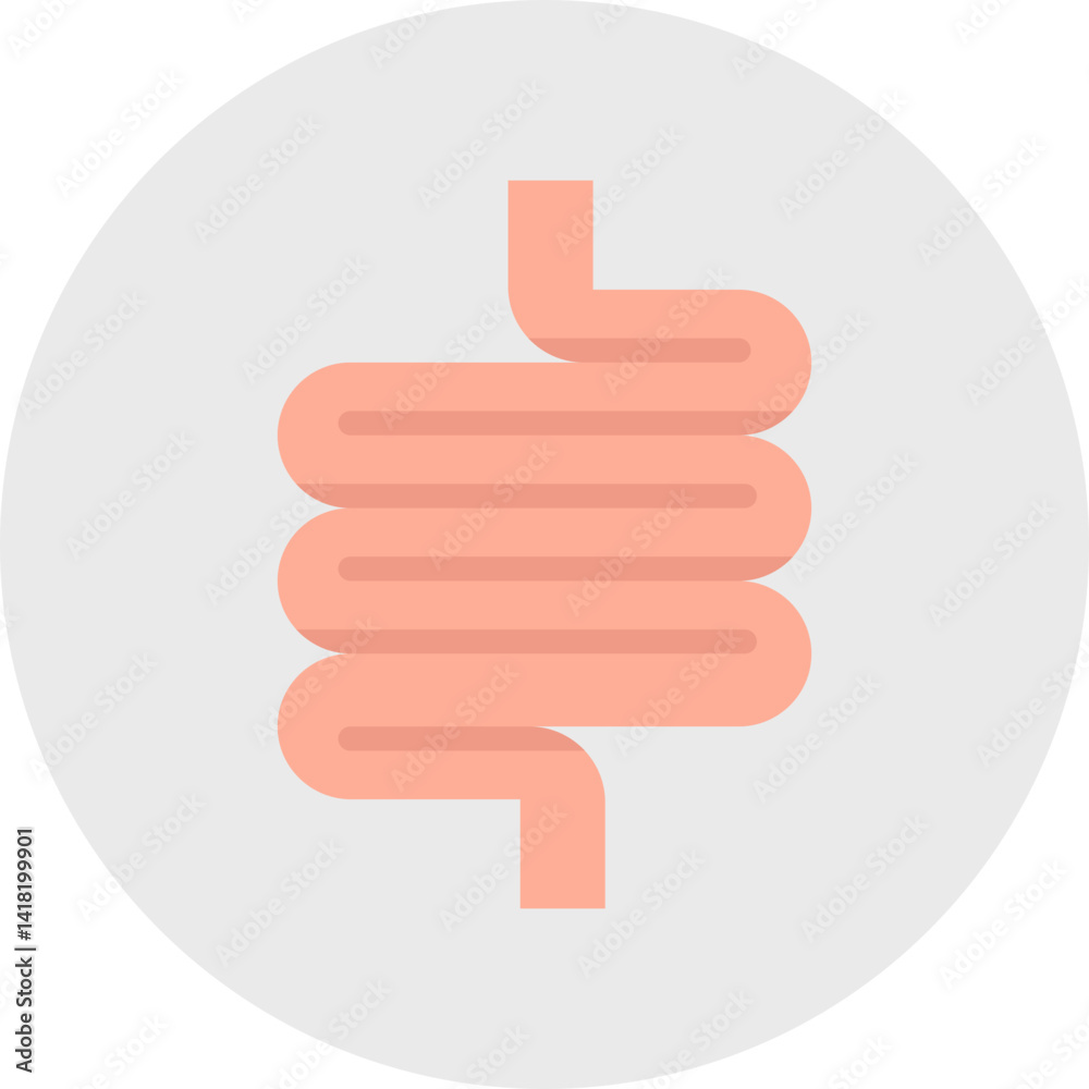 Intestines single vector icon illustration Intestines single vector icon illustration