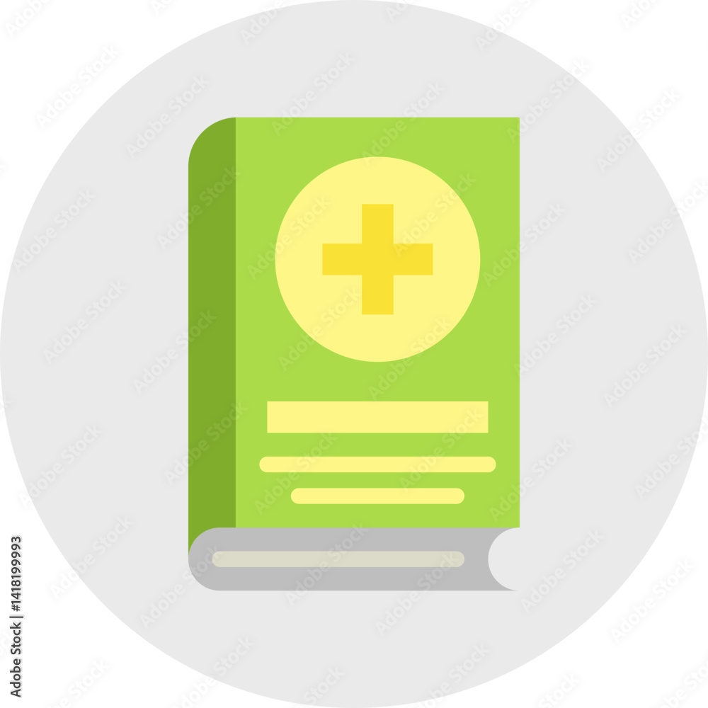 Fototapeta premium Medical Book single vector icon illustration