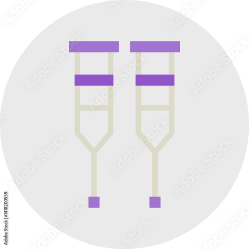 Crutches single vector icon illustration