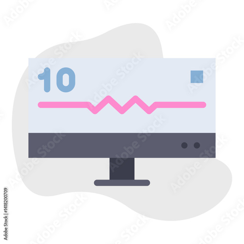 ECG Monitor single vector icon illustration