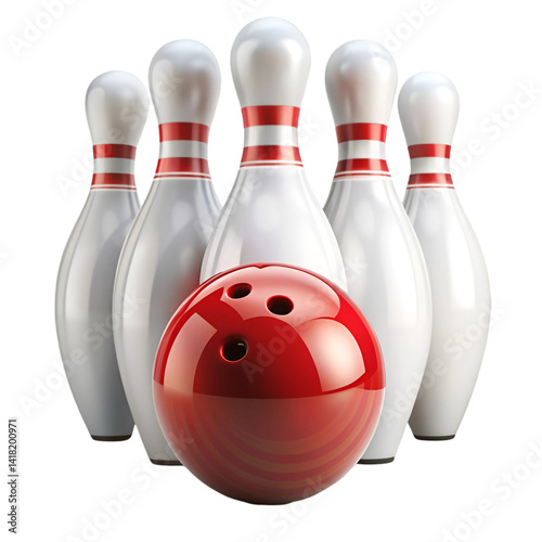 bowling ball and pins