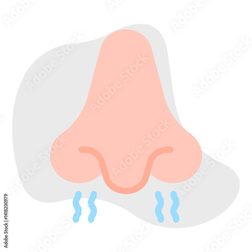 Nose single vector icon illustration