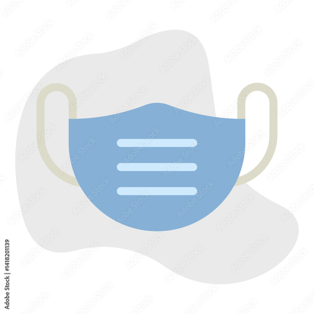 Surgeon's Face Mask single vector icon illustration Surgeon's Face Mask single vector icon illustration