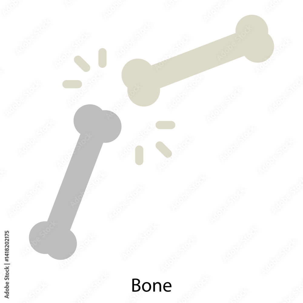 Bone single vector icon illustration Bone single vector icon illustration
