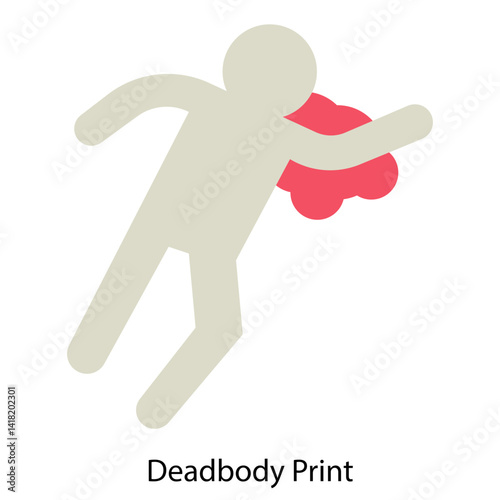 Deadbody Print single vector icon illustration