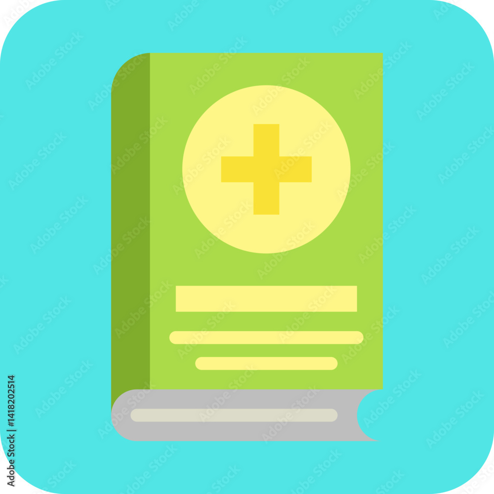 Medical Book single vector icon illustration